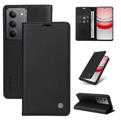 YIKATU For Realme C75 4G / C71 4G / V60 Pro 5G / 14x 5G Phone Cases  Magnetic Closure PU Leather Mobile Cover - Black