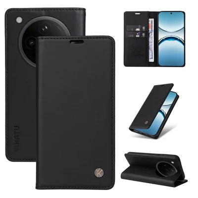 YIKATU For Oppo Find X8 5G Phone Cases  Magnetic Closure PU Leather Mobile Cover - Black