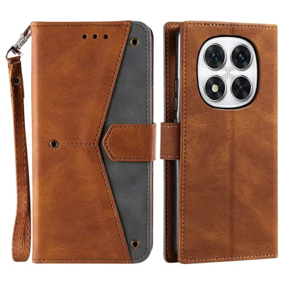 Leren hoesje voor Xiaomi Redmi Note 14 Pro+ 5G / 14 Pro 5G / Poco X7 5G Portemonnee telefoonhoesje met inlegsteek - Bruin