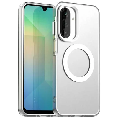 For Samsung Galaxy A26 5G Magnetic Case Anti Drop Hybrid Phone Back Cover - White