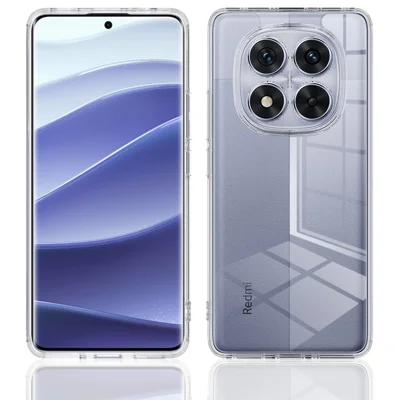 For Xiaomi Redmi Note 14 Pro+ 5G Clear Phone Case TPU+Acrylic Shockproof Phone Back Cover - Clear