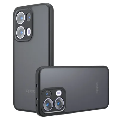 For Oppo Reno13 5G (Global) Case Skin-Touch TPU + PC Matte Phone Back Cover, Transparent Black