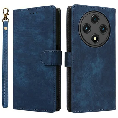 For Umidigi G100 Wallet Case RFID Blocking PU Leather Cover Stand View - Blue