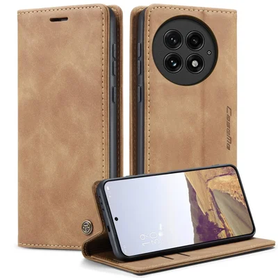 CASEME For OnePlus 13 Wallet Case  013 Series PU Leather Phone Cover Stand - Brown