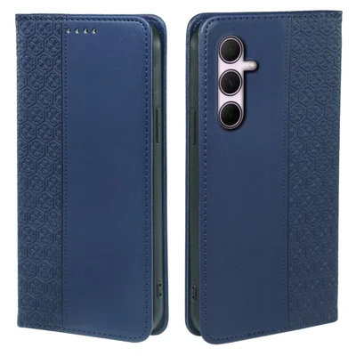 For Samsung Galaxy A06s Case Four Leaf Clover Leather Flip Phone Cover Stand Wallet - Blue
