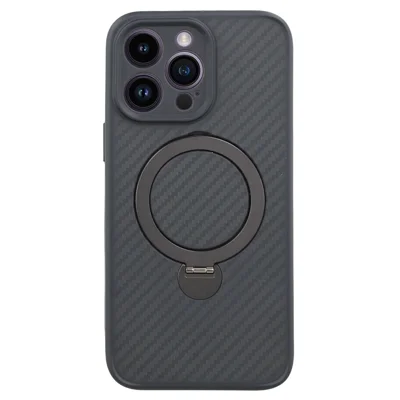 Voor iPhone 14 Pro Max hoesje compatibel met MagSafe standaard TPU + PC telefoonhoesje koolstofvezelstructuur