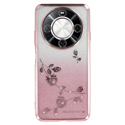 KADEM för Wiko Hi Enjoy 70 Plus 5G skal Blomma TPU Flexibelt Gradient mobilskal - Rosen guld