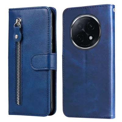 For Oppo F29 Pro 5G (Global) / A5 Pro 5G (China) Case Zipper Wallet Calf Texture PU Leather Phone Cover - Blue