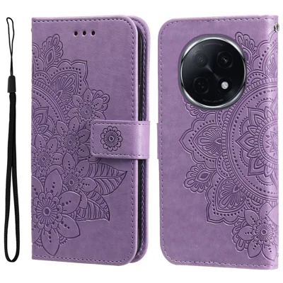 For Oppo F29 Pro 5G (Global) / A5 Pro 5G (China) Case Floral Pattern PU Leather Wallet Stand Phone Cover - Purple