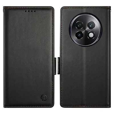 DF-010 For Realme 13+ 5G / 13 Pro 5G (China) Stand Case PU Leather Wallet Phone Cover - Black