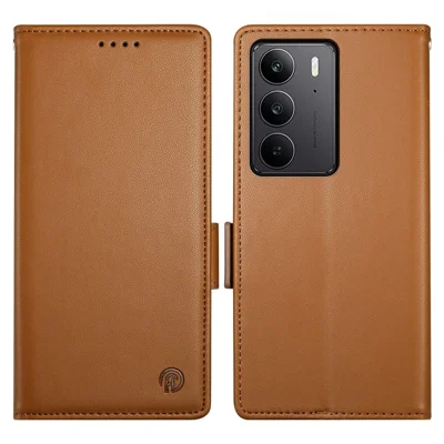 For Realme C75 4G / V60 Pro 5G Stand Case PU Leather Wallet Phone Cover - Brown