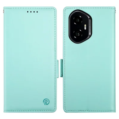DF-010 For Honor 300 Stand Case PU Leather Wallet Phone Cover - Mint Green