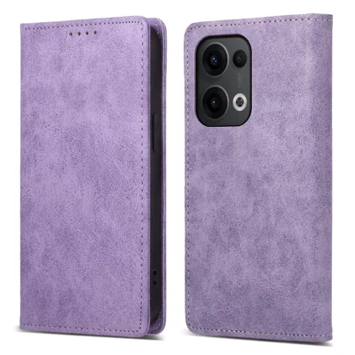 DF-05 For Oppo Reno13 5G (Global) Wallet Case RFID Blocking PU Leather Phone Cover - Purple
