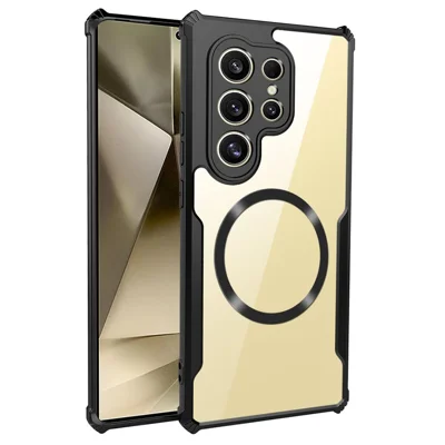 For Samsung Galaxy S23 Ultra Magnetic Case Reinforced Corners TPU + Acrylic Phone Cover