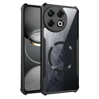 For TECNO Spark 30 Pro 4G Magnetic Case Reinforced Corners TPU + Acrylic Phone Cover