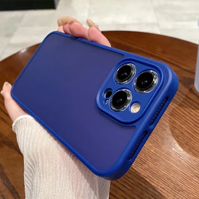 For iPhone 14 Pro Max Case PC + TPU Heat Dissipation Phone Back Cover Skin Touch - Blue