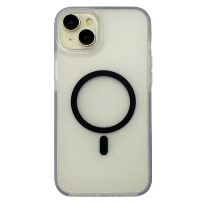 For iPhone 13 Case Compatible with MagSafe TPU + PC Translucent Matte Phone Cover - Black