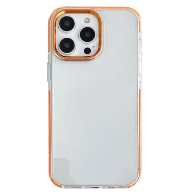 Telefoonhoesje voor iPhone 15 Pro Max, uiterst transparant, stootvast, achterkant van PC + TPU - Oranje