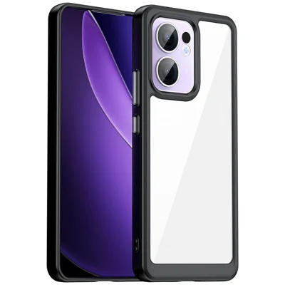 Til Oppo Reno13 F 5G (Reno 13 FS 5G) / 4G Case TPU + Akryl Beskyttende Transparent Telefonbeskyttelse - Sort