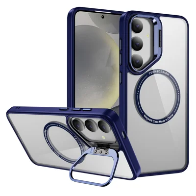 Voor Samsung Galaxy S25 Hoesje Met Standaard Doorzichtig Telefoonhoesje Compatibel met MagSafe - Saflir