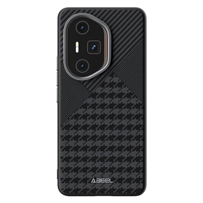 ABEEL For Honor 300 Ultra Magnetic Case Micro-Embossing PC TPU Aluminum Alloy Leather Phone Cover