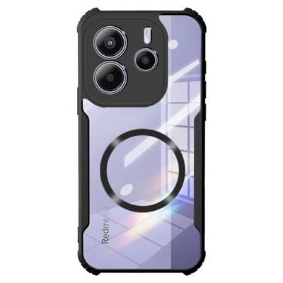 For Xiaomi Redmi Note 14 5G Magnetic Case Reinforced Corners TPU + Acrylic Phone Cover