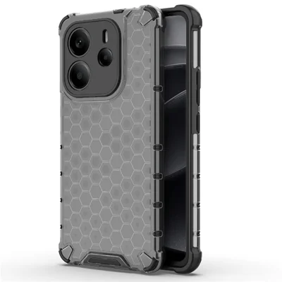 For Xiaomi Redmi Note 14 4G (163.25mm) Case PC + TPU Phone Cover Honeycomb Shape - Black