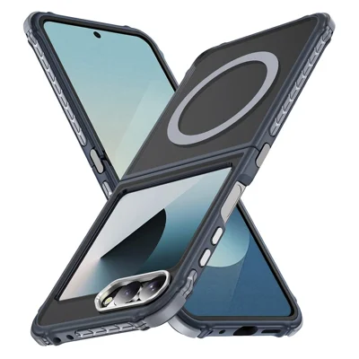 For Samsung Galaxy Z Flip7 FE 5G / Z Flip6 5G Magnetic Case PC + TPU Skin Feeling Back Cover - Grey