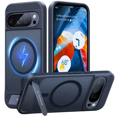 TORRAS Ostand L1 Series For Google Pixel 9 Pro XL Magnetic Case Kickstand TPU + PC Phone Cover - Navy Blue