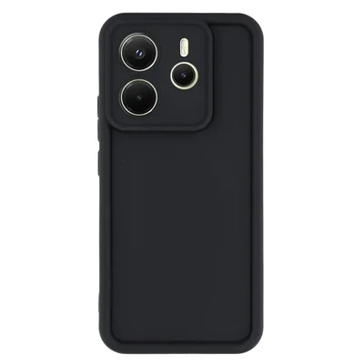 Voor Xiaomi Redmi Note 14 4G (163,25 mm) hoesje, geribbeld ontwerp, TPU anti-slip telefoonhoes - Zwart