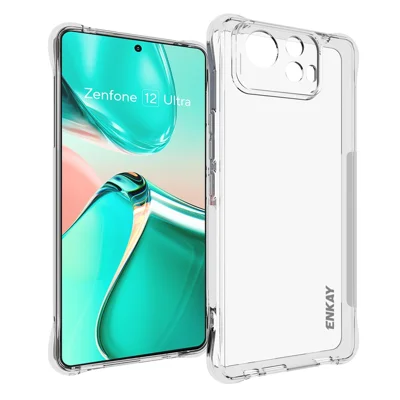 لـ Asus Zenfone 12 Ultra 5G غطاء هاتف شفاف ENKAY HAT PRINCE واقي من الصدمات ومزود بخاصية مضادة للانزلاق من مادة TPU - شفاف