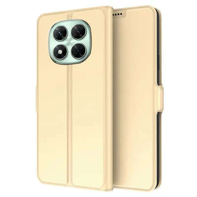 For Xiaomi Redmi Note 14 Pro 4G Case Shockproof TPU Inner Shell Leather Phone Cover Card Slot - Gold