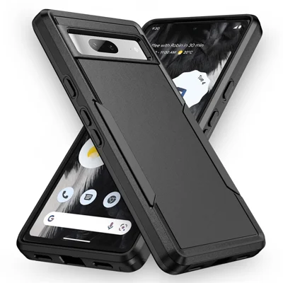 For Google Pixel 7a Case PC+TPU Military Grade Drop Protective Phone Cover - Black