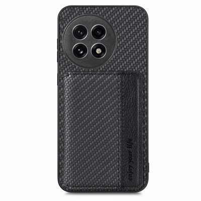Fodral för OnePlus Ace 5 5G / Ace 5 Pro 5G / 13R 5G, RFID-skydd, kolfiberläderväska med kortficka - Svart
