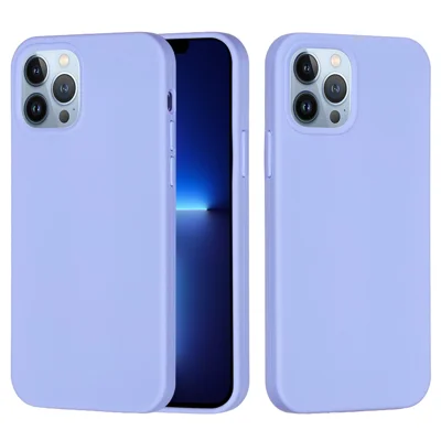 Bulk Purchasing For iPhone 13 Pro Max Case Liquid Silicone Soft Lining Back Phone Cover - Purple