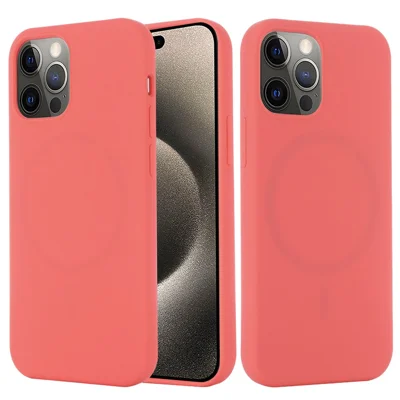 Bulk Purchasing For iPhone 15 Pro Max Case Compatible with MagSafe Anti-Drop Liquid Silicone Phone Cover - Hot Pink