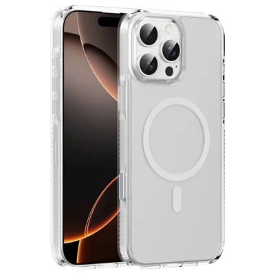 For iPhone 16 Pro Case with Camera Touch Control Button PC + TPU Phone Cover Compatible with MagSafe - Transparent