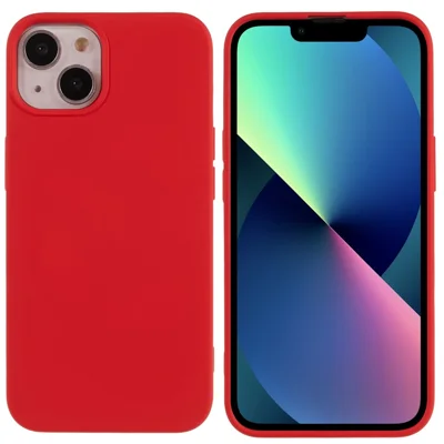 For iPhone 13 6.1 inch Solid Color 2.0mm TPU Case Shockproof Protective Phone Cover - Red