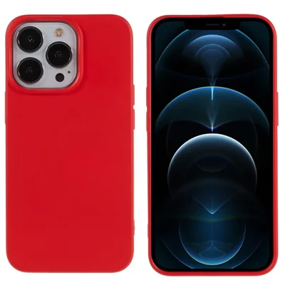 For iPhone 12 / 12 Pro Case Anti-scratch 2.0mm TPU Phone Back Cover - Red
