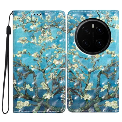 For Honor Magic7 5G Case PU Leather Wallet Telefoonhoes met 3D Patroonprint - Amandelbloesem