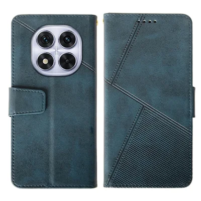 IDEWEI til Xiaomi Redmi Note 14 Pro 4G hylse Læderwallet telefonbeskyttelse Stand Kalvstruktur - Blå