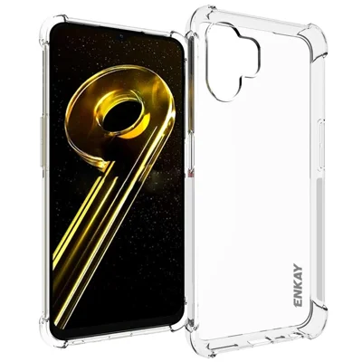 ENKAY HAT PRINCE Crystal Clear TPU Phone Case For Realme 9i 5G / 10 5G, Thickened Corners Phone Shell with Anti-slip Strip Edge Anti-fall Transparent Back Cover