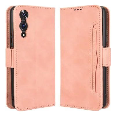 For Cubot A10 Case Leather Phone Wallet Cover with Multiple Card Slots - Pink