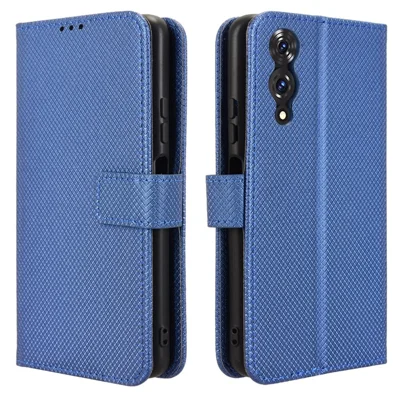 For Cubot A10 Case PU Leather Diamond Texture Wallet Phone Cover - Blue