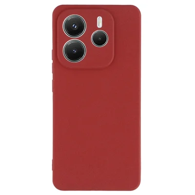 For Xiaomi Redmi Note 14 5G Case Matte TPU Non-Slip Protective Phone Cover - Wine Red