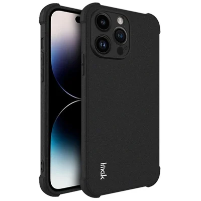 IMAK For iPhone 14 Pro Max Flexible TPU Matte Phone Cover Four Corner Airbag Drop-proof Case - Black