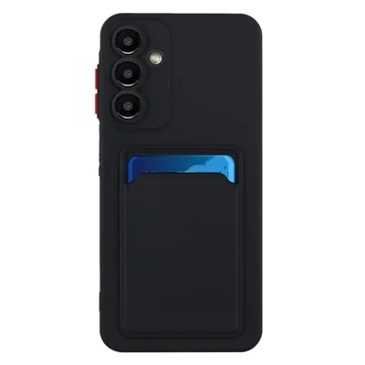 For Samsung Galaxy A16 4G / 5G Case Card Slot Matte Fingerprint-Free Back Cover - Black