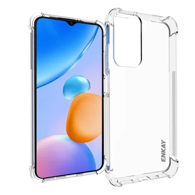 Enkay Hut Prince Für Xiaomi Redmi 11 Prime 4G Soft TPU Clear Phone Case Anti-schlupf-streifenkanten-schlagverteidiger Deckung