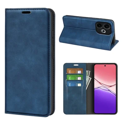 For Oppo A5 Pro 4G (Global) / 5G (Global) / A5 Energy 5G (China) Case Skin Touch Leather Wallet Phone Cover - Blue