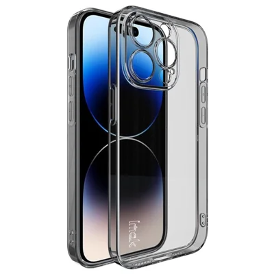IMAK UX-5 Series for iPhone 14 Pro Flexible TPU Phone Shell Super Transparent Anti-dust Phone Case - Transparent Black
